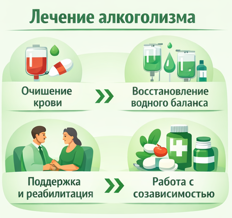 лечение алкоголизма в Шахтах этапы